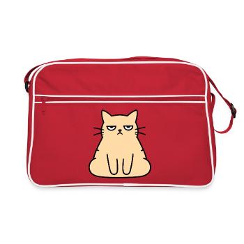 Grumpy Lounge Cat - Retro Bag - red/white - Front
