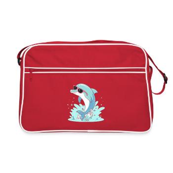 Dauphin estival lunettes rose - Sac Retro - rouge/blanc - Devant