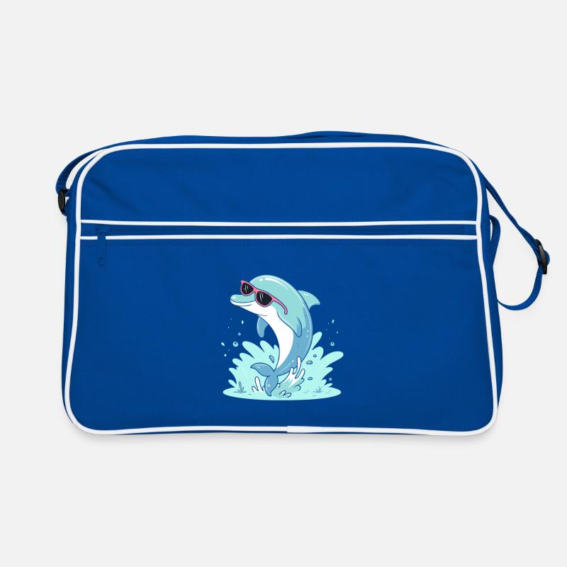 Dolphin Summer Pink Glasses Retro Bag