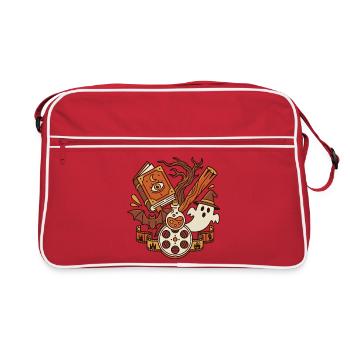 Magic Horror Book Movie Motif - Retro Bag - red/white - Front