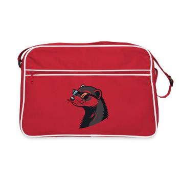 Furet Stylé de Profil - Lunettes Rétro - Sac Retro - rouge/blanc - Devant