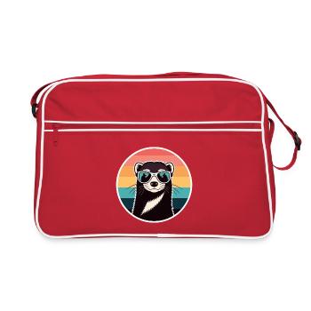 Retro-Otter-Regenbogenbrille - Retro Tasche - Rot/Weiß - Vorne