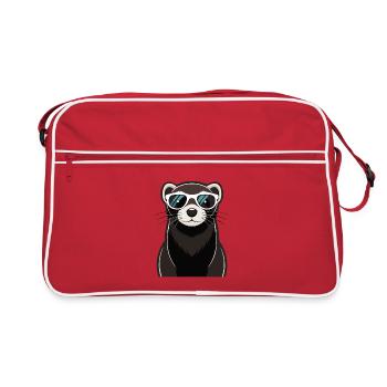 Furet Cool avec Lunettes de Soleil - Sac Retro - rouge/blanc - Devant