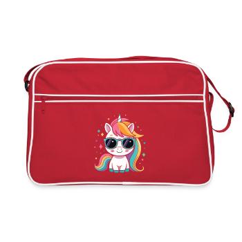 Licorne arc-en-ciel lunettes soleil - Sac Retro - rouge/blanc - Devant