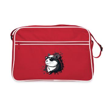 Hamster chic lunettes noires splash - Sac Retro - rouge/blanc - Devant
