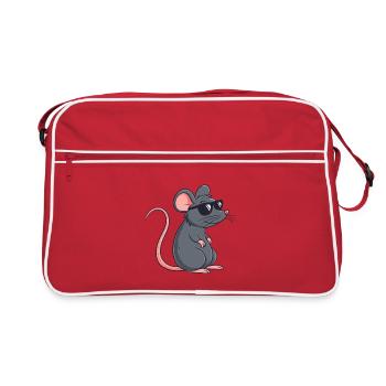 Rat Stylé Lunettes Noires - Sac Retro - rouge/blanc - Devant