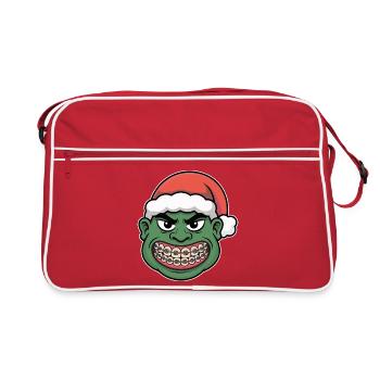 Green Santa Braces Grin - Retro Bag - red/white - Front