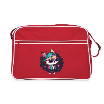 Lapin streetwear rétro chic - Sac Retro - rouge/blanc - Devant