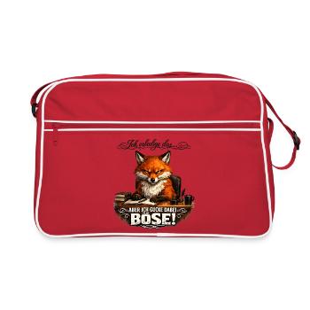 Ich erledige das aber ich gucke dabei böse - Retro Tasche - Rot/Weiß - Vorne