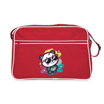 Panda Pop Pink Glasses - Retro Bag - red/white - Front