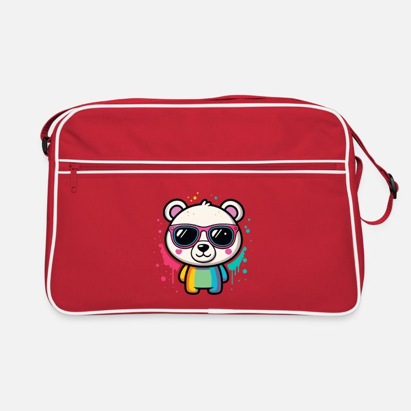 Regenbogenpanda-Brille Retro Tasche