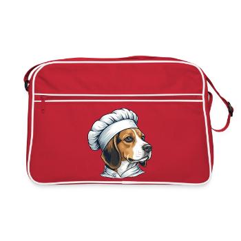 Chef Beagle – Chef chien drôle - Sac Retro - rouge/blanc - Devant