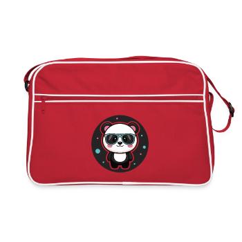 Kawaii chic panda pastel retro glasses - Retro Bag - red/white - Front
