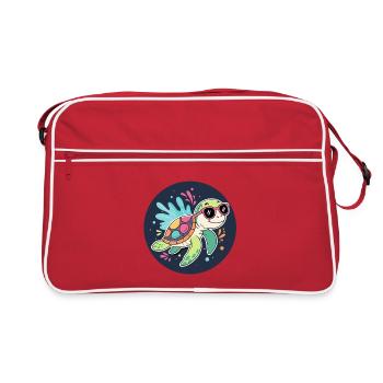 Solare Tropenschildkröte - Retro Tasche - Rot/Weiß - Vorne