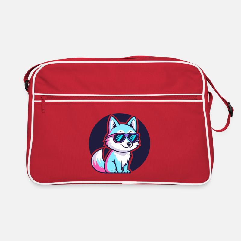 Neonfuchs mit Brille Retro Tasche
