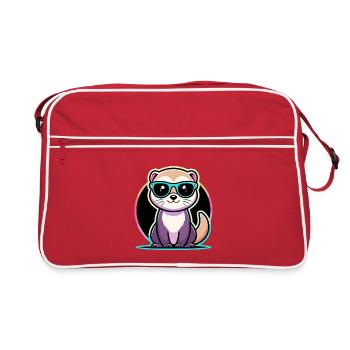 Furet Kawaii Néon Cool - Sac Retro - rouge/blanc - Devant