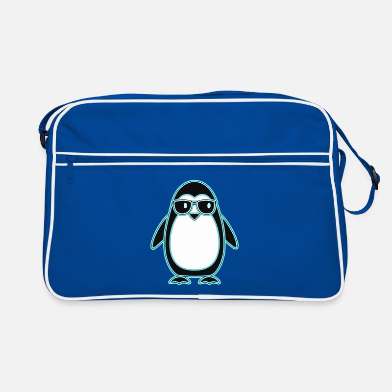 Penguin Nerd in neon and glasses Retro Bag