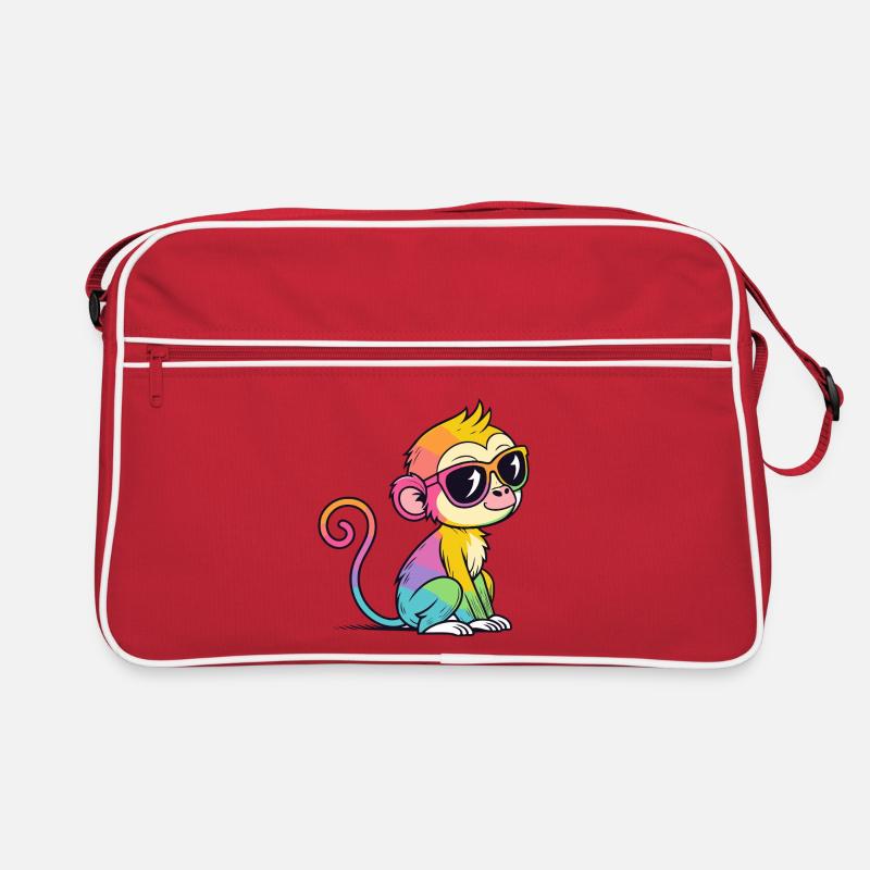 Rainbow Monkey Chic Glasses Retro Bag