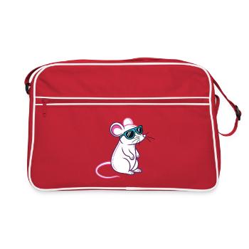 Mouse Retro Blue Glasses - Retro Bag - red/white - Front