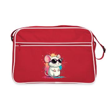 Mouse chic neon glasses - Retro Bag - red/white - Front