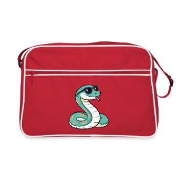 Serpent Lunettes Soleil Décontracté - Sac Retro - rouge/blanc - Devant