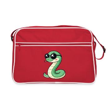 Serpent Glam Mignon à Lunettes Noires - Sac Retro - rouge/blanc - Devant