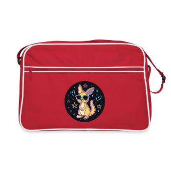 Kangourou néon lunettes - Sac Retro - rouge/blanc - Devant