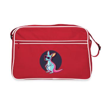 Pastel kangaroo hipster glasses - Retro Bag - red/white - Front
