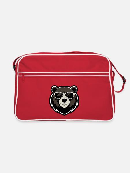 Urban Bear Dark Glasses - Retro Bag - red/white - Front