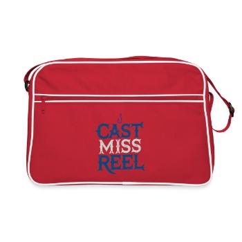 Cast Miss Reel Fishing Hook Typography - Sac Retro - rouge/blanc - Devant