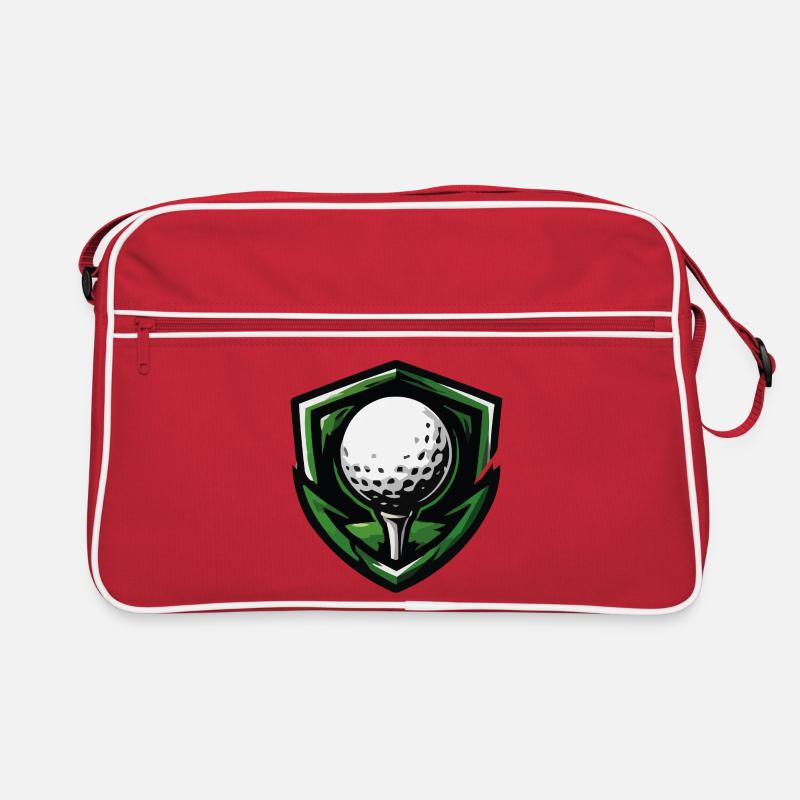 Shield Golf Ball Emblem Retro Bag