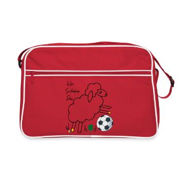 Wir Schafen das - Retro Tasche - Rot/Weiß - Vorne