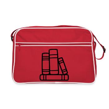 Book Stack Reading Book Club Teacher Library - Retro Bag - red/white - Front