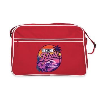 Pride Month LGBTQ -  Gender Fluid - Retro Bag - red/white - Front