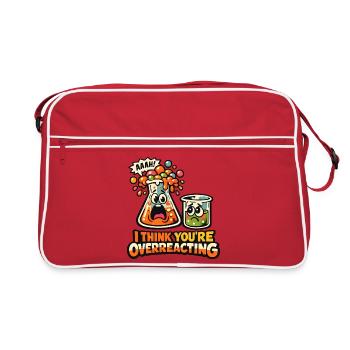 Caricature de laboratoire : réaction excessive - Sac Retro - rouge/blanc - Devant