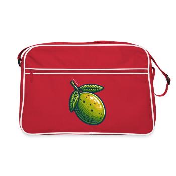 Stylized olive and leaves - Retro Bag - red/white - Front