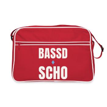 Bassd scho - Bayrischer Dialekt Spruch Volksfest - Retro Tasche - Rot/Weiß - Vorne