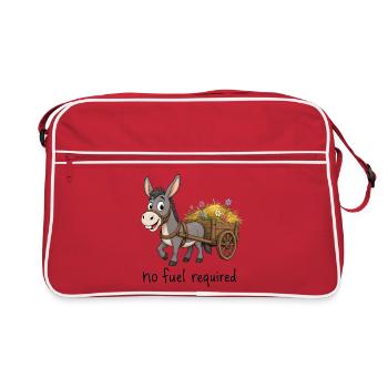No Fuel Required Donkey Floral Cart - Retro Bag - red/white - Front