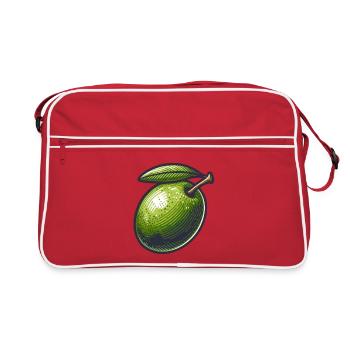 Olive Green Vintage Spirit - Retro Bag - red/white - Front