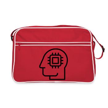 IA, intelligence artificielle, technologie de l’IA - Sac Retro - rouge/blanc - Devant