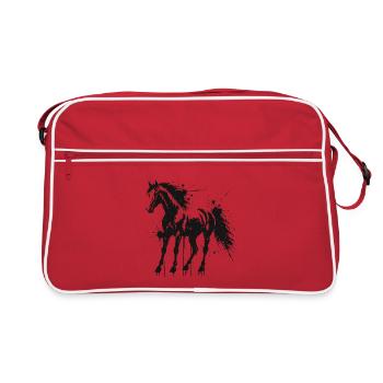 Cheval éclaboussures de peinture noir - Sac Retro - rouge/blanc - Devant