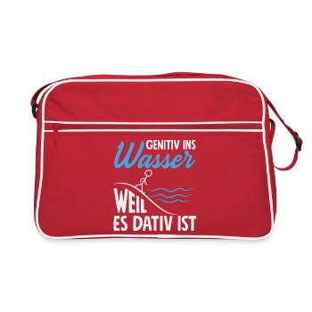 Genitiv Dativ Grammatik - Retro Tasche - Rot/Weiß - Vorne