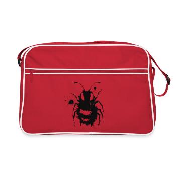 Abeille Street Art Grunge Noir - Sac Retro - rouge/blanc - Devant