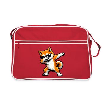 Tabbing de l’Akita Inu dans le style comique - Sac Retro - rouge/blanc - Devant