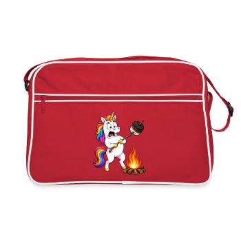 Drôle d’accident de camping de licorne - Sac Retro - rouge/blanc - Devant