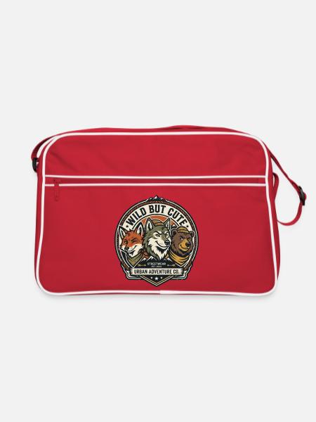 Wild und doch niedlich - Retro Tasche - Rot/Weiß