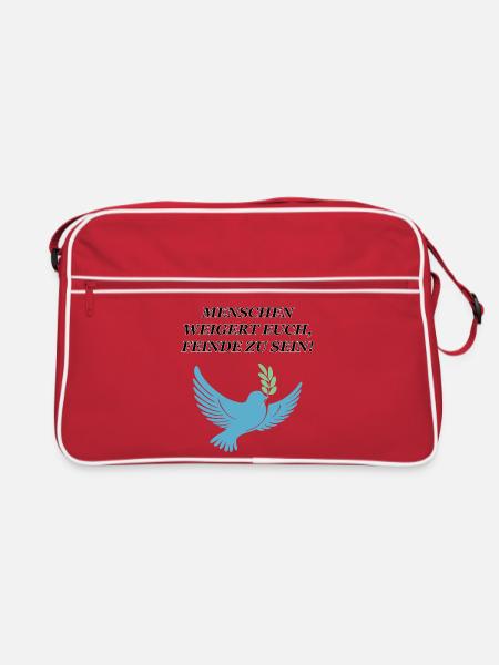 Weigert euch, Feinde zu sein - Retro Tasche - Rot/Weiß