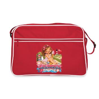 Dänemark Düne Mädchen Strandglück - Retro Tasche - Rot/Weiß - Vorne