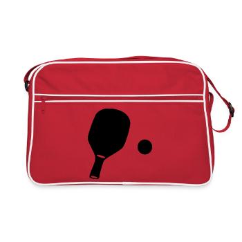 Tischtennis Spieler Geschenk - Retro Tasche - Rot/Weiß - Vorne