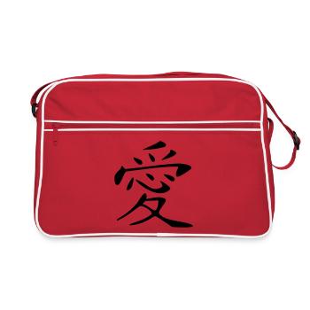 Love Kanji - Retro Bag - red/white - Front